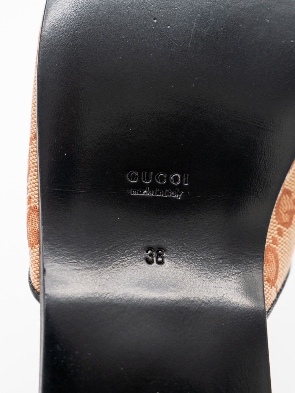 size 38G 8 US Gucci LA Angels Slippers Slides Mules GG Travel Beige Brown - Picture 11 of 15